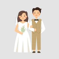 bride and groom getting married vector