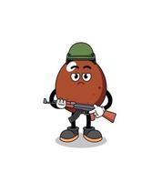 Cartoon of chocolate egg soldier vector