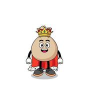 Mascot Illustration of money sack king vector