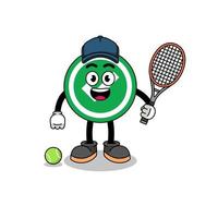 check mark illustration as a tennis player vector