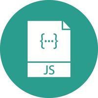 icono de fondo de círculo de glifo de archivo javascript vector