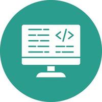 icono de fondo de círculo de glifo de código css vector