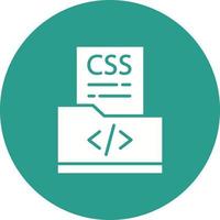 icono de fondo de círculo de glifo de archivo css vector