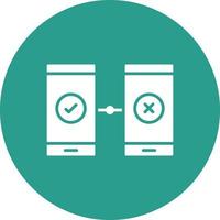 AB Testing Glyph Circle Background Icon vector