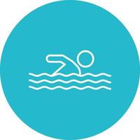 icono de línea de natación vector