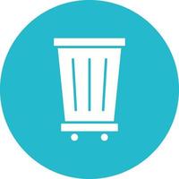 Trash Can Glyph Circle Background Icon vector