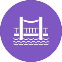 Bridge Glyph Circle Background Icon vector