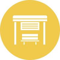 Bus Stop Glyph Circle Background Icon vector