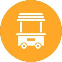 Food Cart Glyph Circle Background Icon vector