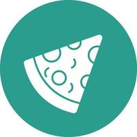 icono de fondo de círculo de glifo de rebanada de pizza vector