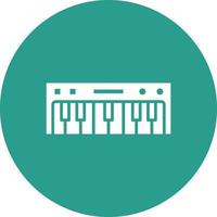 Piano keyboard Glyph Circle Background Icon vector