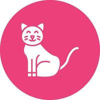 Cat Glyph Circle Background Icon vector