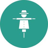 Scare Crow Glyph Circle Background Icon vector