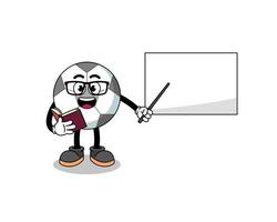 Mascot cartoon of soccer ball teacher vector