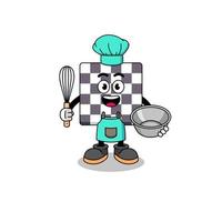 Illustration of chessboard as a bakery chef vector