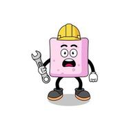 Character Illustration of marshmallow with 404 error vector