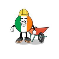 caricatura de la bandera de irlanda como contratista vector