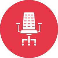 Desk Chair Glyph Circle Background Icon vector