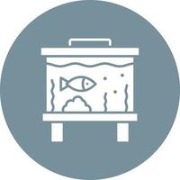 Fish Tank Glyph Circle Background Icon vector