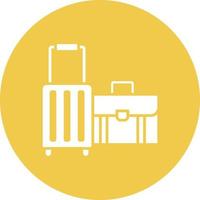 Luggage Glyph Circle Background Icon vector