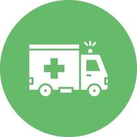 Ambulance Glyph Circle Background Icon vector