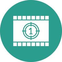 Cinema Countdown Glyph Circle Background Icon vector