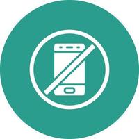 No Phone Glyph Circle Background Icon vector