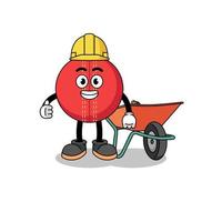 cricket ball cartoon as a contractor vector