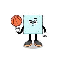 ilustración de terrón de azúcar como jugador de baloncesto vector