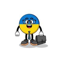 ukraine flag mascot as a businessman vector