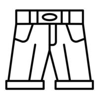 Denim Shorts Line Icon vector