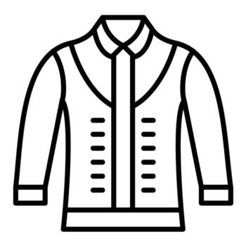 icono de línea de chaqueta vector