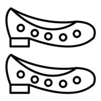 icono de línea de zapatos planos vector