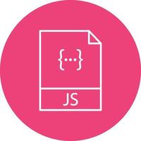 icono de fondo de círculo de línea de archivo javascript vector