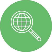 icono de fondo de círculo de línea de búsqueda global vector