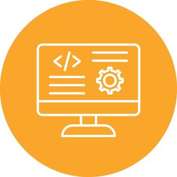 Code Settings Line Circle Background Icon vector