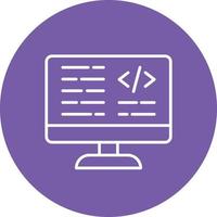 icono de fondo de círculo de línea de código css vector