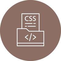CSS File Line Circle Background Icon vector
