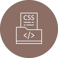 icono de fondo de círculo de línea de archivo css vector