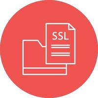 icono de fondo de círculo de línea de archivo ssl vector