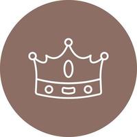 Crown Line Circle Background Icon vector