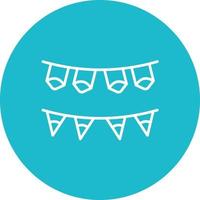 Bunting Line Circle Background Icon vector