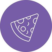Pizza Slice Line Circle Background Icon vector