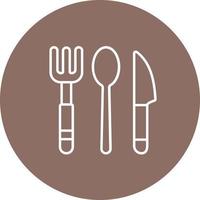 Cutlery Line Circle Background Icon vector