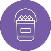 Ice Bucket Line Circle Background Icon vector