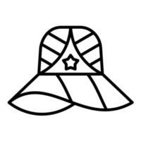 icono de línea de sombrero vector