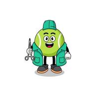 Illustration of tennis ball mascot as a surgeon vector