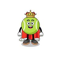 ilustración de mascota del rey de la pelota de tenis vector