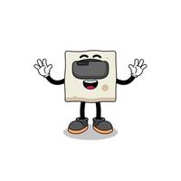 Illustration of tofu with a vr headset vector