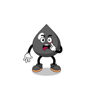Character Illustration of oil with tongue sticking out